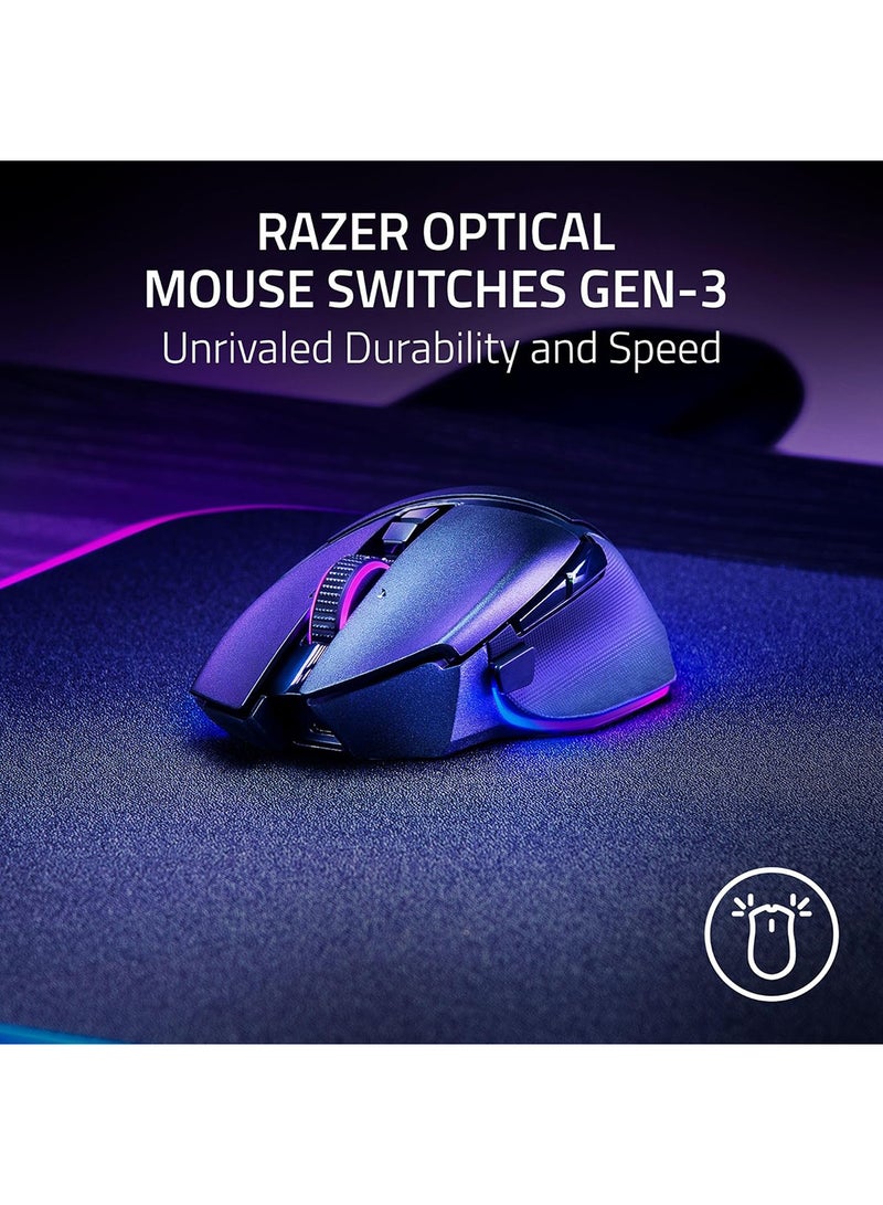 RAZER - Basilisk V3 Pro 35K Wireless Gaming Mouse: HyperScroll Tilt Wheel - 35K DPI Optical Sensor Gen 2-13 Customizable Controls - Chroma RGB - Optical Switches Gen 3 - Up to 140 Hr Battery - Black - Image 1