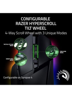 RAZER Basilisk V3 Pro 35K Wireless Gaming Mouse: HyperScroll Tilt Wheel - 35K DPI Optical Sensor Gen 2-13 Customizable Controls - Chroma RGB - Optical Switches Gen 3 - Up to 140 Hr Battery - Black  - Image 4