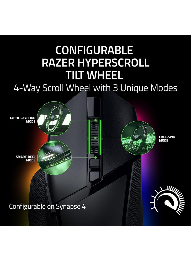 RAZER - Basilisk V3 Pro 35K Wireless Gaming Mouse: HyperScroll Tilt Wheel - 35K DPI Optical Sensor Gen 2-13 Customizable Controls - Chroma RGB - Optical Switches Gen 3 - Up to 140 Hr Battery - Black - Image 1