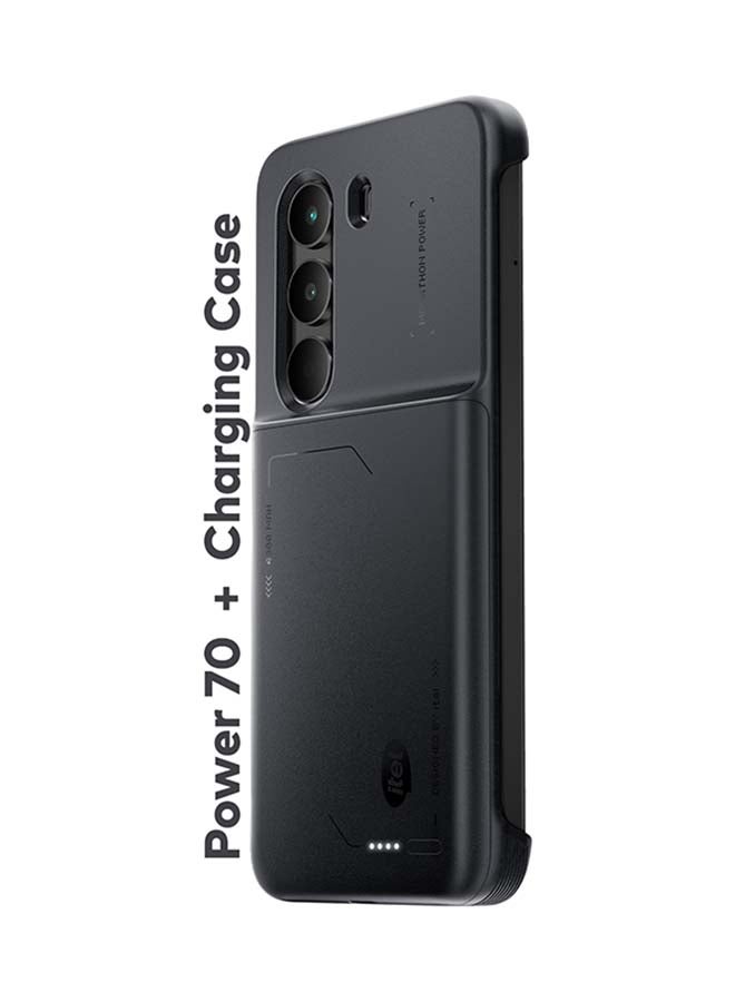 إيتيل P70 Dual SIM Black 4+4GB RAM 128GB 4G With Charging Case - Middle East Version  - Image 5