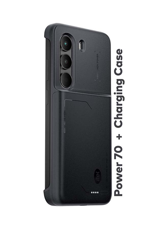 إيتيل P70 Dual SIM Black 4+4GB RAM 128GB 4G With Charging Case - Middle East Version  - Image 4