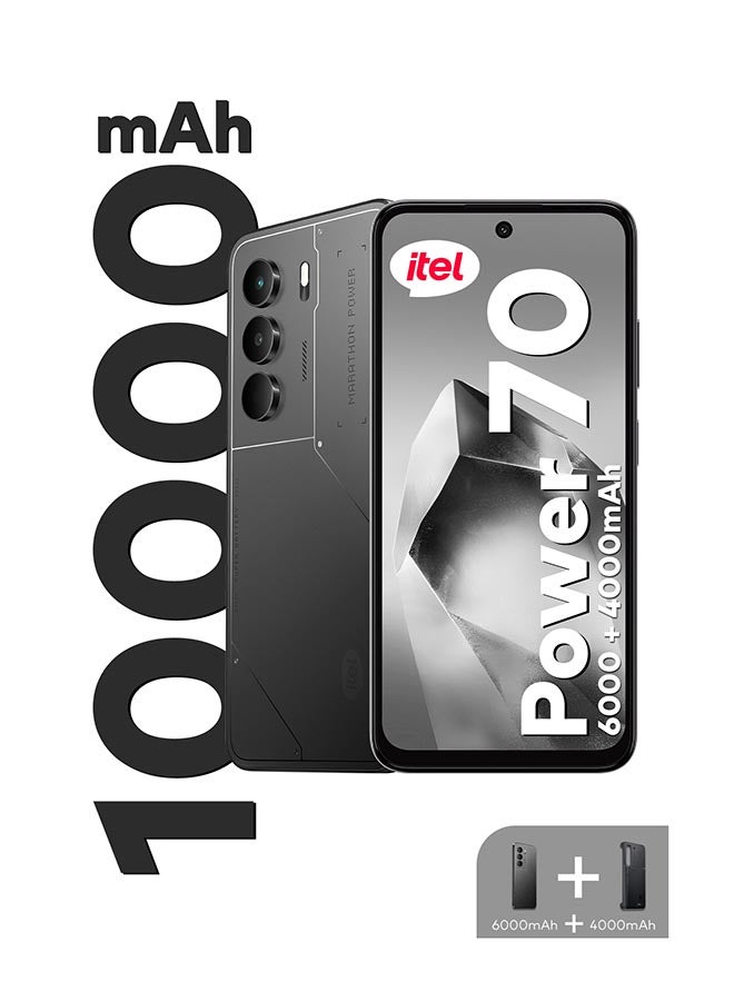 إيتيل P70 Dual SIM Black 4+4GB RAM 256GB 4G With Charging Case - Middle East Version  - Image 1