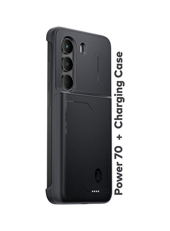 إيتيل P70 Dual SIM Black 4+4GB RAM 256GB 4G With Charging Case - Middle East Version  - Image 4