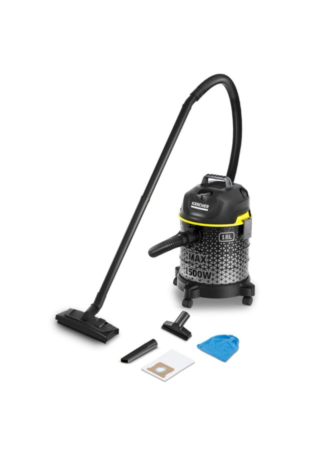 KARCHER Large Operating Radius Drum Vacuum Cleaner 1500 W JE1.723-970 Black and Silver  - Image 1