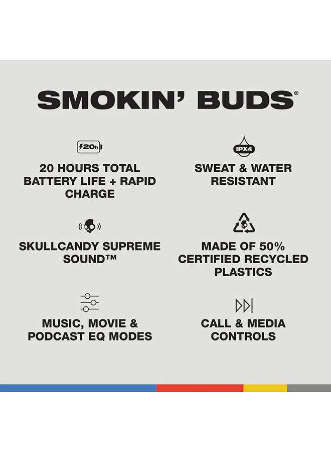 Skullcandy - Smokin' Buds in-Ear Wireless Earbuds, 20 Hr Battery, 50% Renewable Plastics, Microphone, Works with iPhone Android and Bluetooth Devices - Pink - Image 1