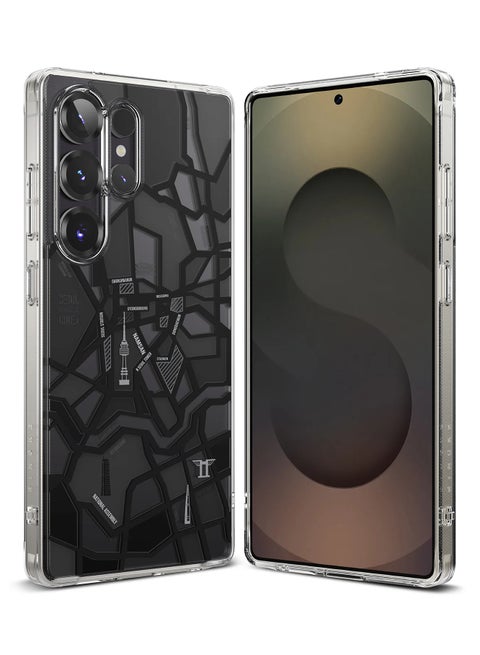 Ringke Fusion Design Compatible with  Augmented Shockproof Protective Phone Cover Designed for Samsung Galaxy S25 Ultra Case Seoul Map Black