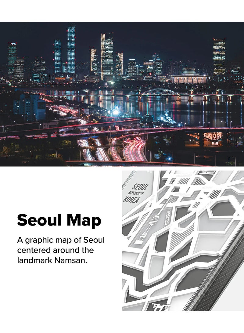 Ringke - Ringke Fusion Design Compatible with  Augmented Shockproof Protective Phone Cover Designed for Samsung Galaxy S25 Ultra Case Seoul Map white - Image 1