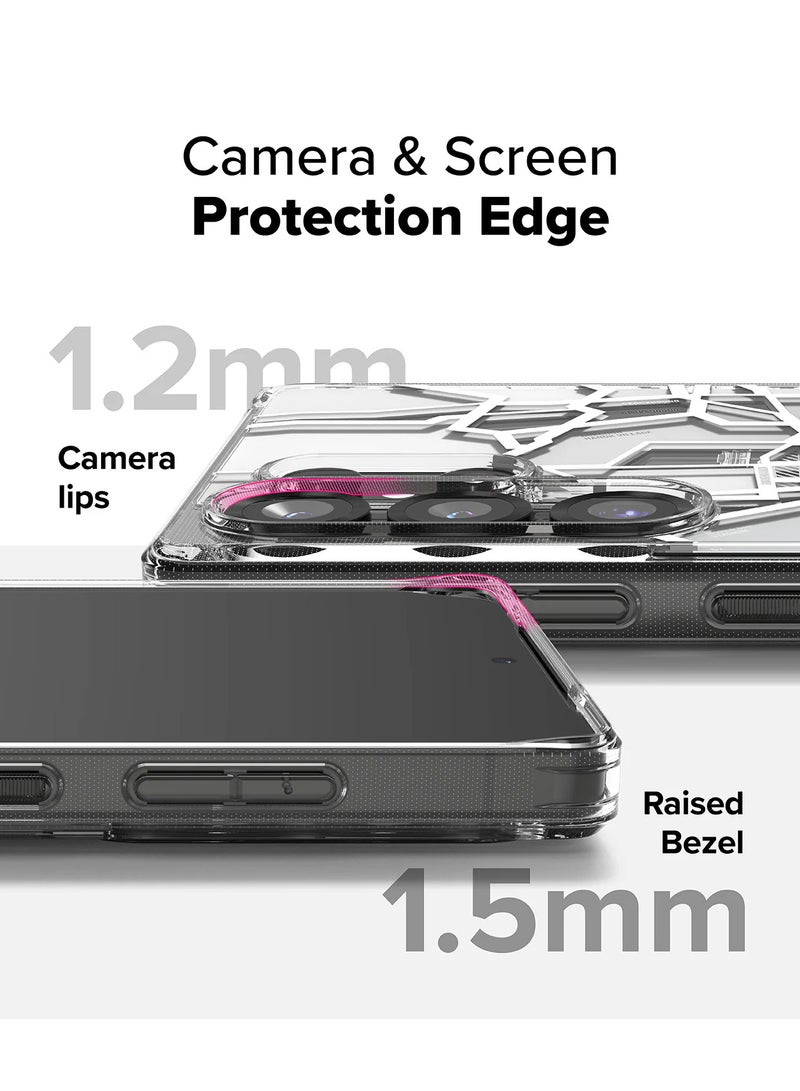 Ringke - Ringke Fusion Design Compatible with  Augmented Shockproof Protective Phone Cover Designed for Samsung Galaxy S25 Ultra Case Seoul Map white - Image 1