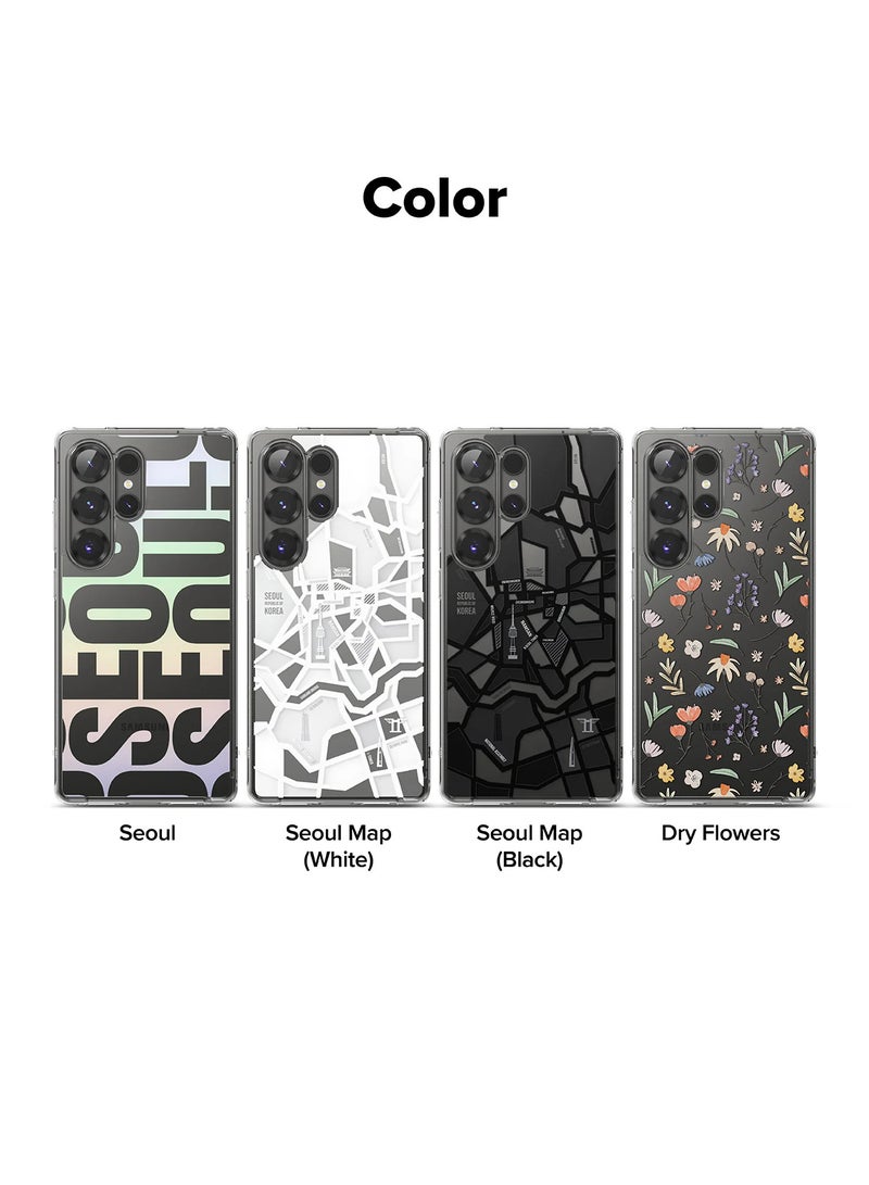 Ringke - Ringke Fusion Design Compatible with  Augmented Shockproof Protective Phone Cover Designed for Samsung Galaxy S25 Ultra Case Seoul Map white - Image 1