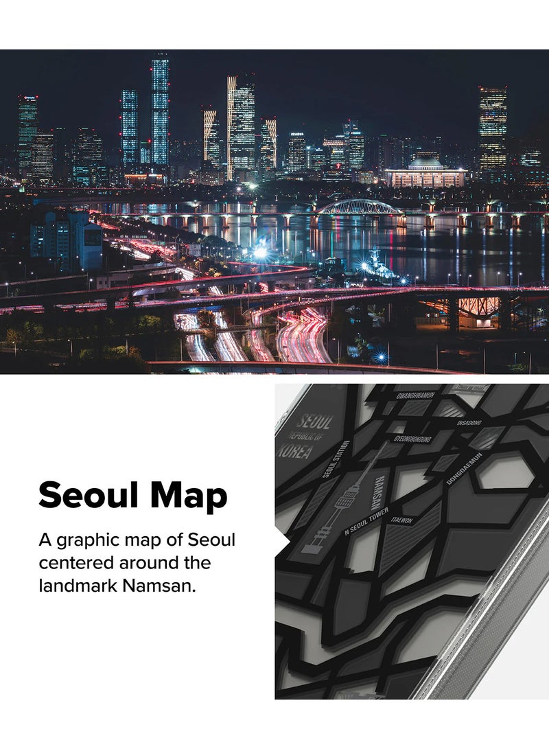 Ringke Fusion Design Compatible with  Augmented Shockproof Protective Phone Cover Designed for Samsung Galaxy S25 Case Seoul Map Black - Image 3