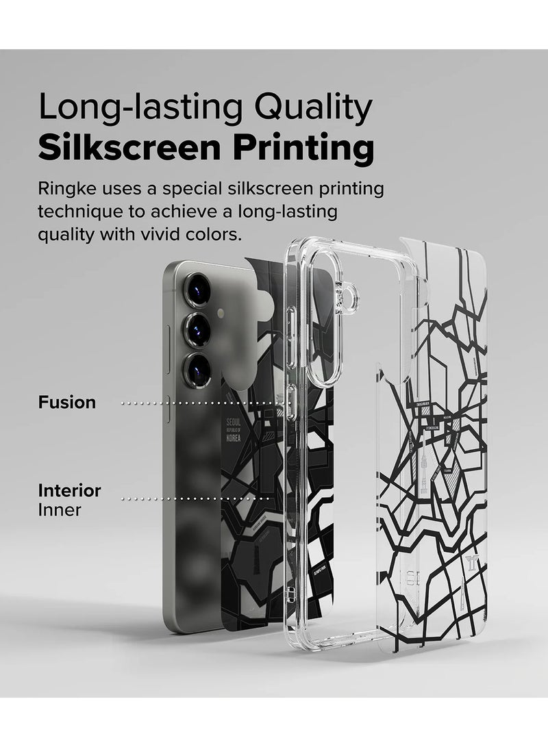 Ringke Fusion Design Compatible with  Augmented Shockproof Protective Phone Cover Designed for Samsung Galaxy S25 Case Seoul Map Black - Image 5