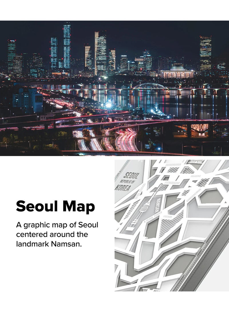 Ringke Fusion Design Compatible with Augmented Shockproof Protective Phone Cover Designed for Samsung Galaxy S25 Case Seoul Map white - Image 4