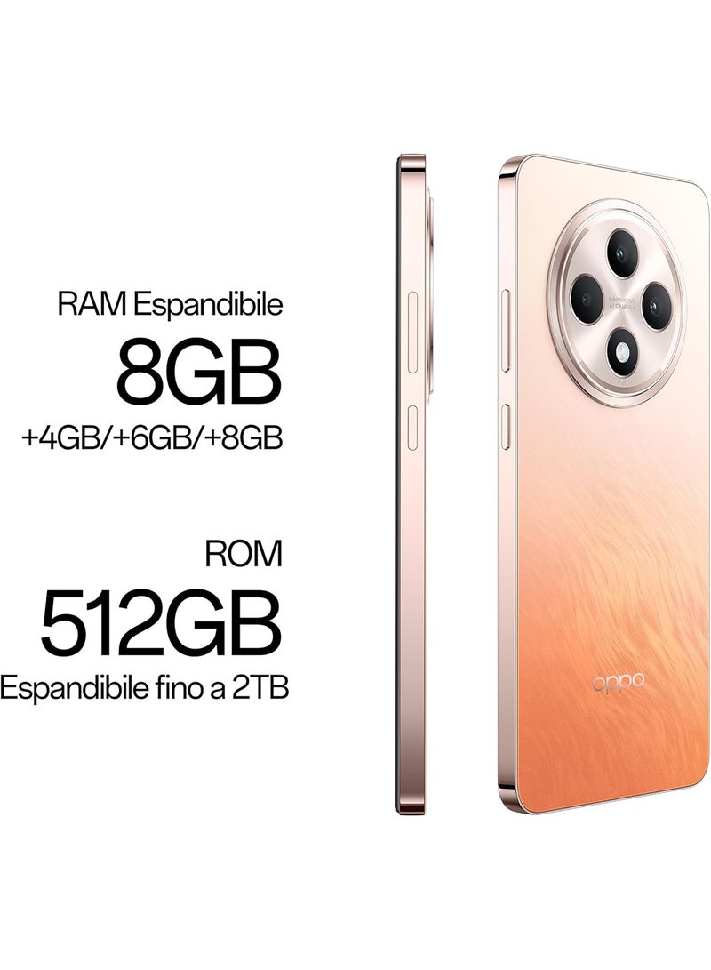 أوبو Reno12 FS 4G Dual SIM 8GB RAM 512GB ROM Amber Orange - International Version  - Image 2