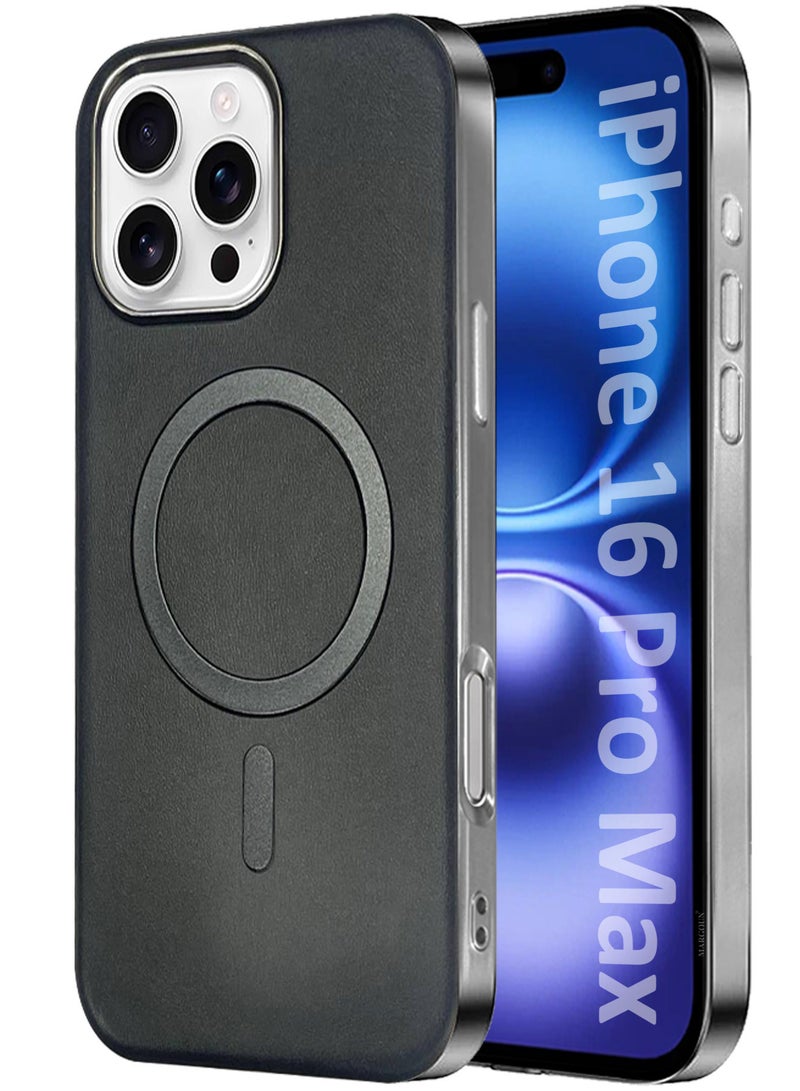 مارجون حافظة جلدية لجهاز iPhone 16 Pro Max، متوافقة مع Magsafe، جمالية عتيقة، قبضة مريحة، إطار لحماية الكاميرا - Image 1