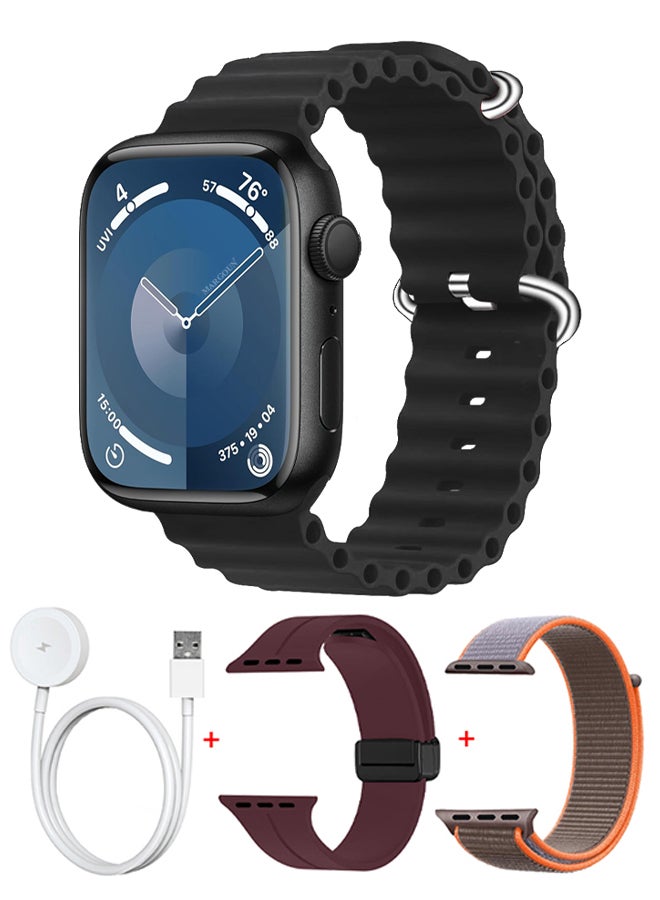 مارجون ساعة ذكية متعقبة للياقة البدنية 44 مم لنظامي أندرويد و iOS مع 3 أحزمة استبدال وكابل شحن  - Image 2