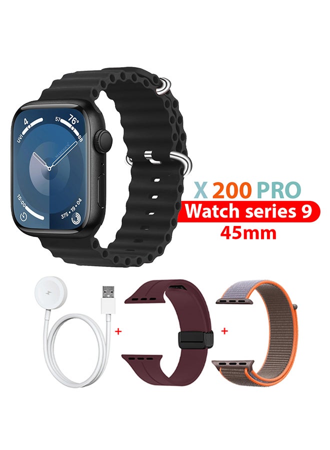 مارجون ساعة ذكية متعقبة للياقة البدنية 44 مم لنظامي أندرويد و iOS مع 3 أحزمة استبدال وكابل شحن  - Image 3