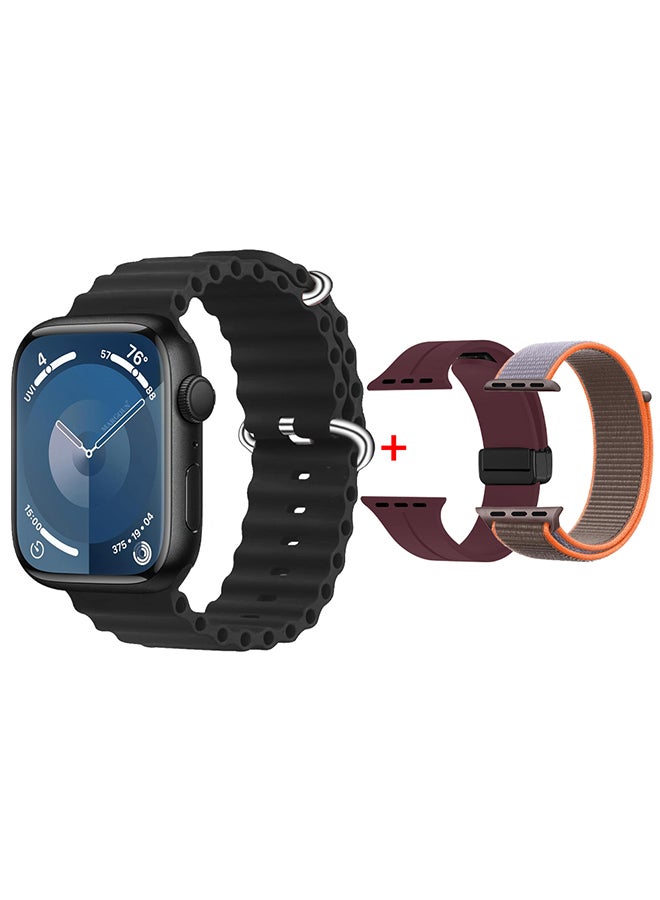 مارجون ساعة ذكية متعقبة للياقة البدنية 44 مم لنظامي أندرويد و iOS مع 3 أحزمة استبدال وكابل شحن  - Image 5