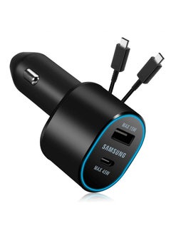 Samsung Car Charger Fast Charging 45W and 15W 2.0 Dual Port Car Charger with USB-C Cable 1m - Black Black  - Image 2