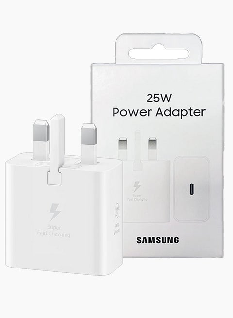 25W Adapter 3-Pin USB-C Super Fast Charging Wall Adapter - White White
