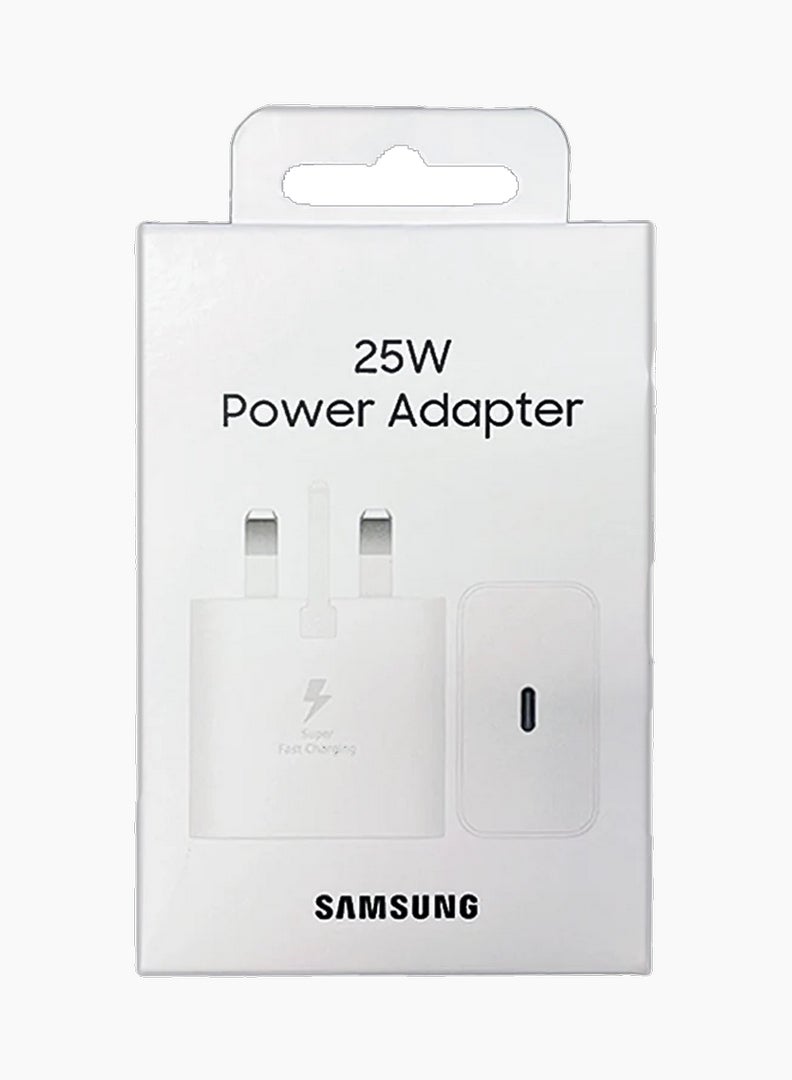 Samsung - 25W Adapter 3-Pin USB-C Super Fast Charging Wall Adapter - White White - Image 1