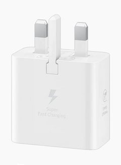 Samsung 25W Adapter 3-Pin USB-C Super Fast Charging Wall Adapter - White White  - Image 4