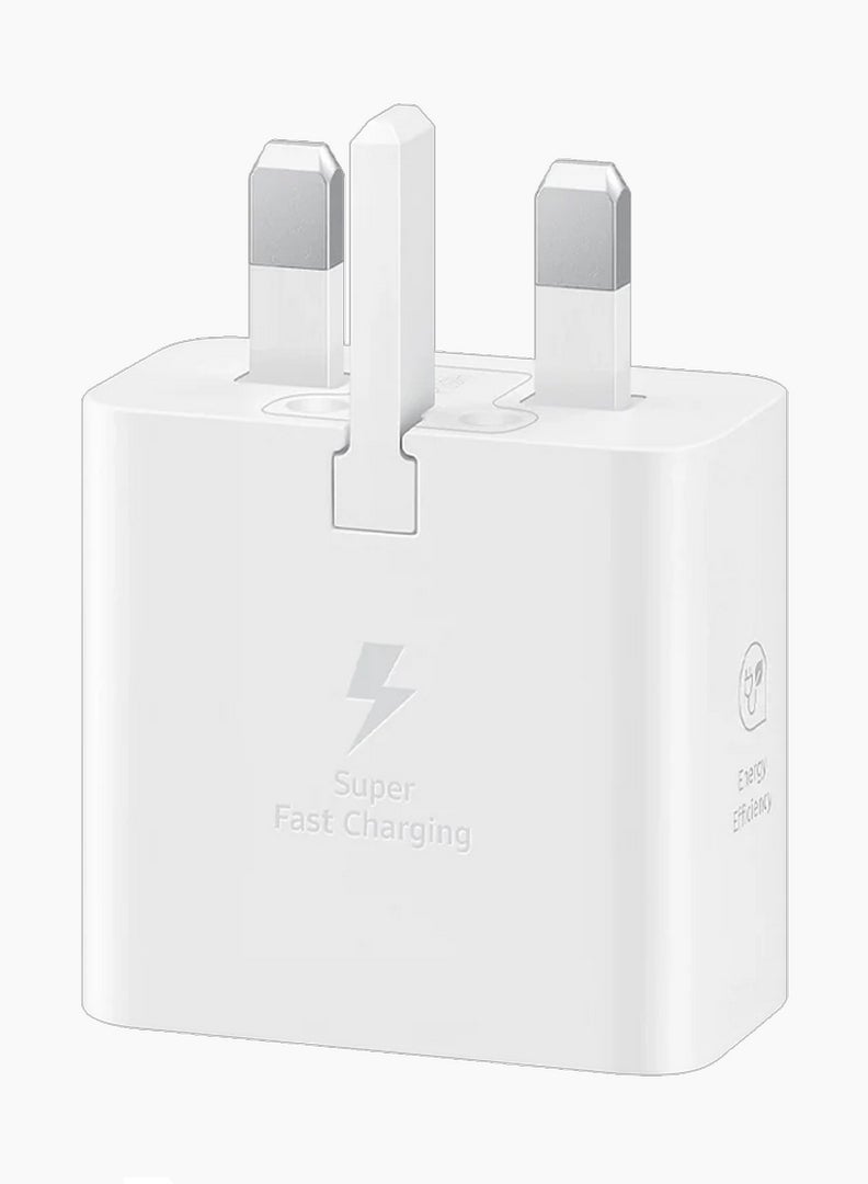Samsung - 25W Adapter 3-Pin USB-C Super Fast Charging Wall Adapter - White White - Image 1