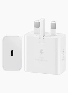 Samsung 25W Adapter 3-Pin USB-C Super Fast Charging Wall Adapter - White White  - Image 2