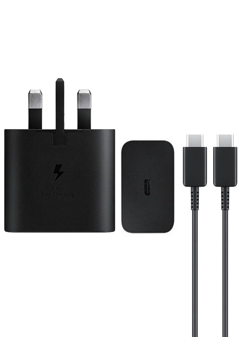 سامسونج - 45W Power Adapter with USB-C Cable 5A 1.8m Super Fast Charging for Compatible Devices Black - Image 1