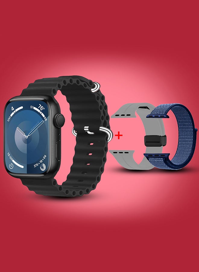 مارجون Smart Watch Fitness Tracker 44mm for Android and Ios with 3 Replacement Bands and Charging Cable - Multicolour-7 - Image 4