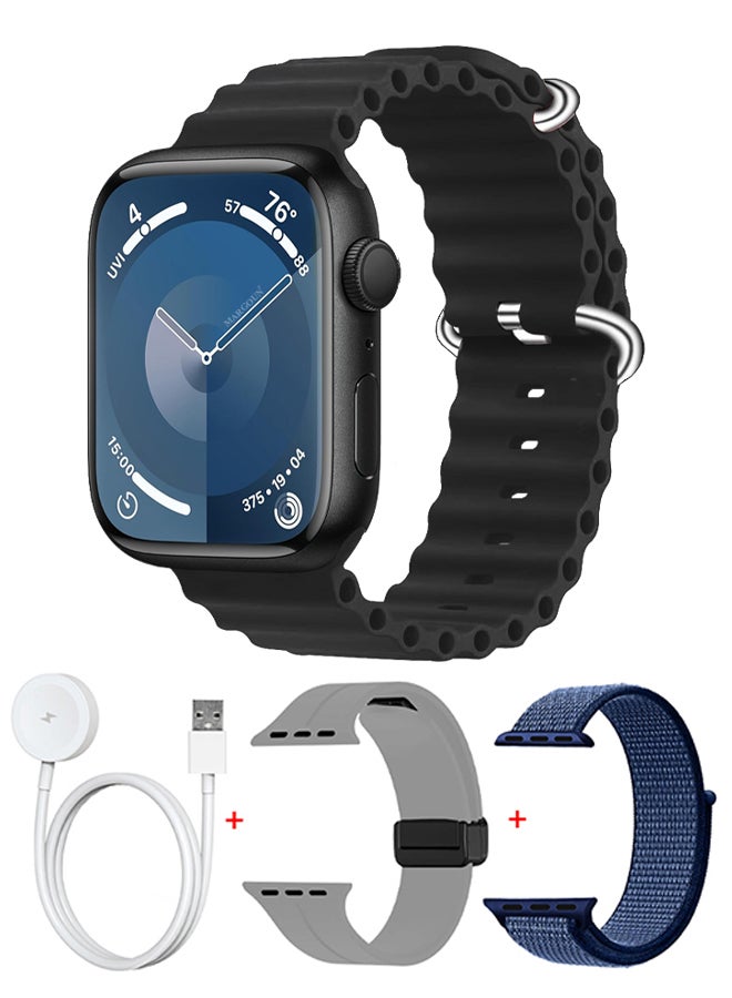 مارجون Smart Watch Fitness Tracker 44mm for Android and Ios with 3 Replacement Bands and Charging Cable - Multicolour-7 - Image 2