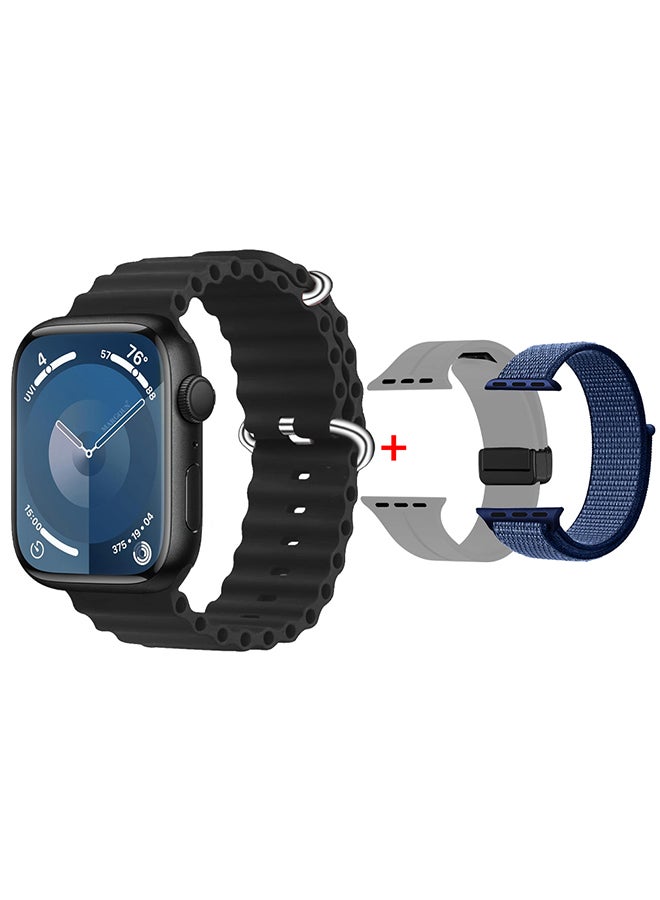 مارجون Smart Watch Fitness Tracker 44mm for Android and Ios with 3 Replacement Bands and Charging Cable - Multicolour-7 - Image 3