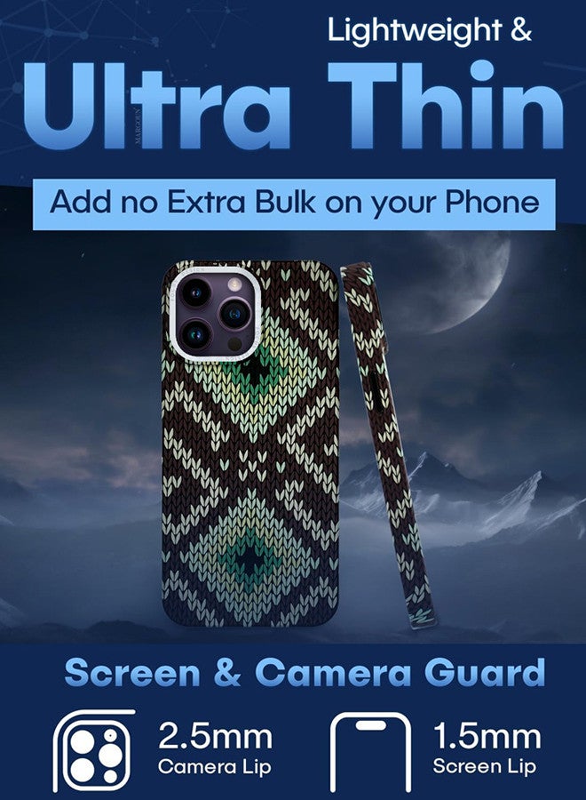 MARGOUN iPhone 14 Pro Max 2Packs MagEZ Case Cover Fusion Weaving Pattern Kevlar Fiber Bulletproof Vest Cover Protective Ultra Slim Magnetic, Screen and Camera Guard - Black Green Black Green-2k - Image 4