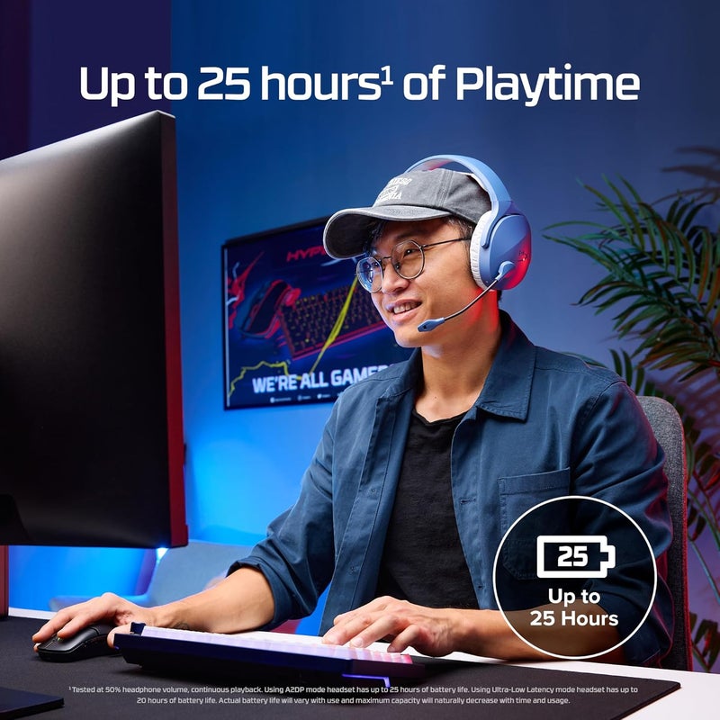 هايبركس سماعة الألعاب اللاسلكية المزدوجة Cloud Jet - زرقاء - Image 3