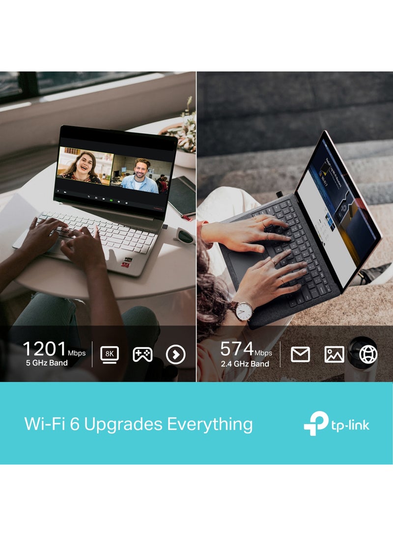 تي بي لينك - AX1800 Nano Wi-Fi 6 Wireless USB Adapter Black - Image 1