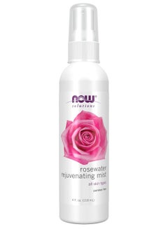 Now Foods Solutions Rosewater Rejuvenating Mist, Hydration and Rejuvenation Spray for All Skin and Hair Types 4 Fl OzFluid Ounce  - Image 1