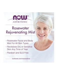 Now Foods Solutions Rosewater Rejuvenating Mist, Hydration and Rejuvenation Spray for All Skin and Hair Types 4 Fl OzFluid Ounce  - Image 3