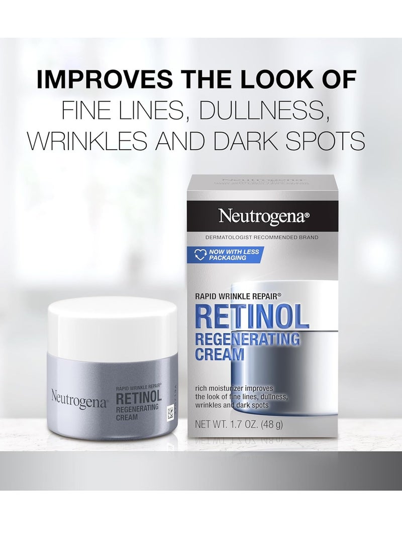 نيوتروجينا Rapid Wrinkle Repair Retinol Face Moisturizer, Daily Anti-Aging Face Cream with Retinol & Hyaluronic Acid to Fight Fine Lines, Wrinkles, & Dark Spots 1.7 ozounce  - Image 2