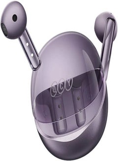 QCY QT32 AilyBuds Clear Wireless Earbuds, 5.3 Bluetooth Connection, 13mm Drivers, Low Latency Mode, In-Ear Lightweight Design, 10-Minutes Quick Charge and 22.5 Hours Long Battery Life - purple  - Image 2