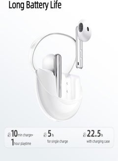 QCY QT32 AilyBuds Clear Wireless Earbuds, 5.3 Bluetooth Connection, 13mm Drivers, Low Latency Mode, In-Ear Lightweight Design, 10-Minutes Quick Charge and 22.5 Hours Long Battery Life - white  - Image 4