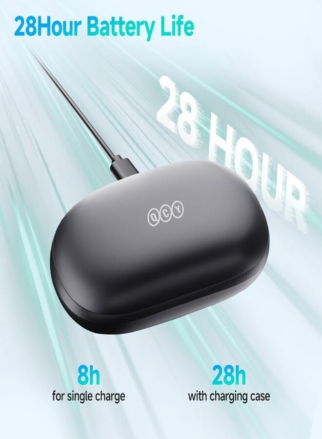 QCY - Crossky GTR2 Open Ear Earbuds, Bluetooth Headphones 5.4 Wireless Earbuds with Earhooks, 28H Playtime, Muiltpoint Connection, IPX5 Waterproof, Comfortable Ear Buds Compatible with iPhone & Android - black - Image 1