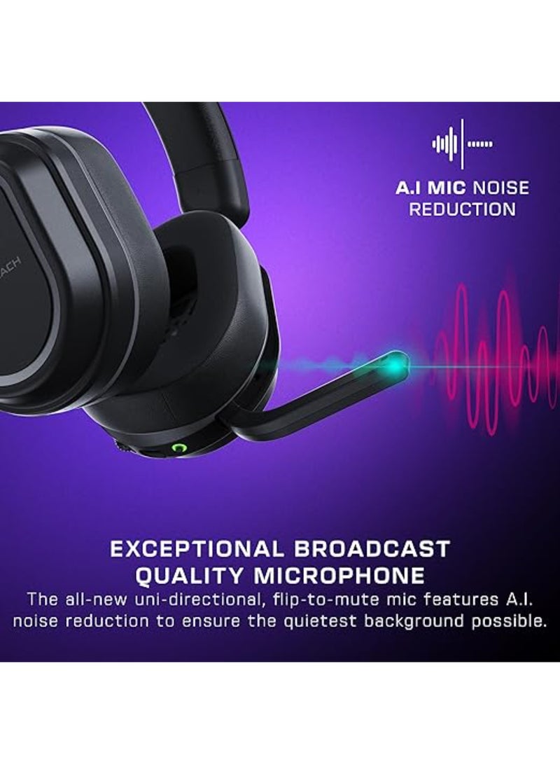 TURTLE BEACH - Stealth 700 Wireless Multiplatform Amplified Gaming Headset for PS5, PS4, PC, And Mobile – 60mm Speakers, A.I. Noise-Cancelling Mic, Bluetooth, 80-Hr Battery, Dual Transmitters - Image 1