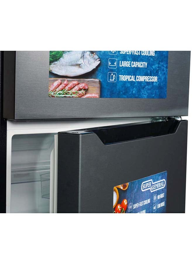 سوبر جنرال 314 Liters And 11.1 Cu/ft Top-Mount Refrigerator-Freezer, No-Frost, Lock & Key KSGR396 Silver  - Image 4