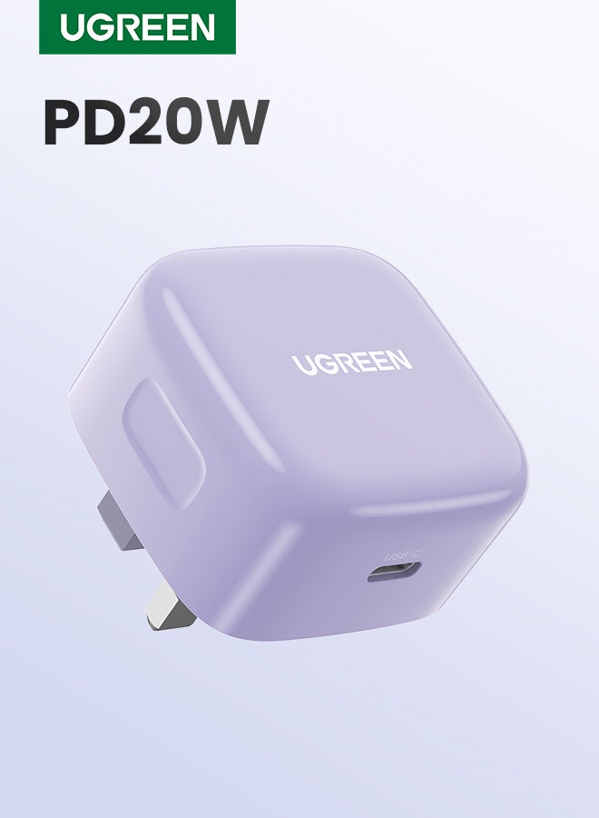 Ugreen iPhone Charger Type C PD 20W Fast USB C Charger iPhone 16 Fast Charger Head Type-C Power Plug Universal Travel Adapter USB-C Plug for iPhone 15/15 Pro Max/15 Pro/15 Plus/14/13/12/11 Purple  - Image 1