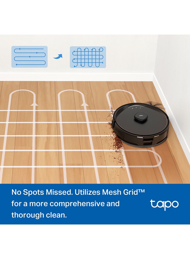 تي بي لينك Tapo RV30 Max Plus 5300Pa Hyper Suction Robot Vacuum & Mop with Smart Auto-Empty Dock, LiDAR Navigation, Multi-Floor Mapping, and Voice Control for Effortless Home Cleaning 45 W Tapo RV30 Max Plus Black  - Image 3