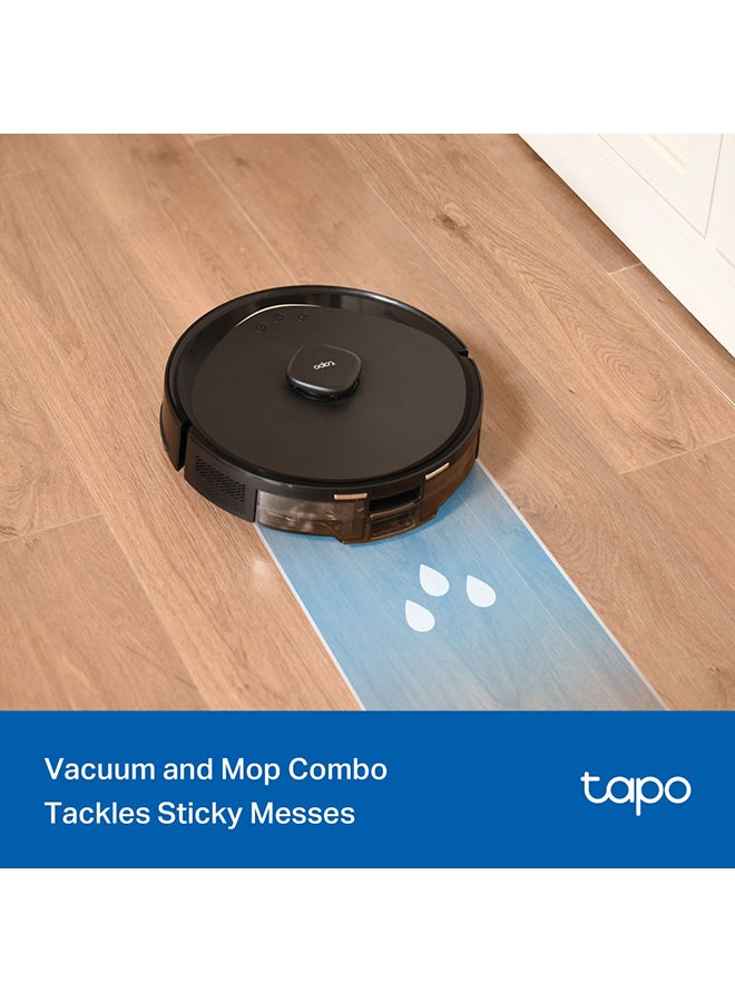 TP-LINK Tapo RV30 Max 5300Pa Hyper Suction Robot Vacuum & Mop with LiDAR+IMU Dual Navigation, Auto-Empty Dock, Smart Cleaning, Multi-Floor Mapping, Carpet Avoidance, and Voice Control for Effortless, Spotless Home Cleaning 45 W Tapo RV30 Max Black - Image 5