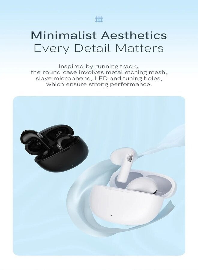 QCY - T20 Ailypods TWS Earbuds, 5.3 Bluetooth Earphones, 68ms Low Latency 13mm Driver, HD Calling, 20 Hours Battery Life and Compact Size - black - Image 1