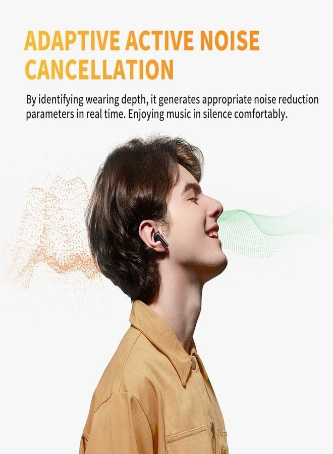 QCY - AilyBuds Pro+ Wireless Earbuds, LDAC Hi-Res Sound Bluetooth Earphones, Adaptive Noise Canceling Earbuds, 30H Playtime, Multipoint Connection, 6 Mics ENC Calls, App Customize EQ - black - Image 1