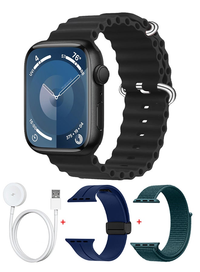 MARGOUN Smart Watch Fitness Tracker 44mm for Android and Ios with 3 Replacement Bands and Charging Cable - Multicolour-1 - Image 2