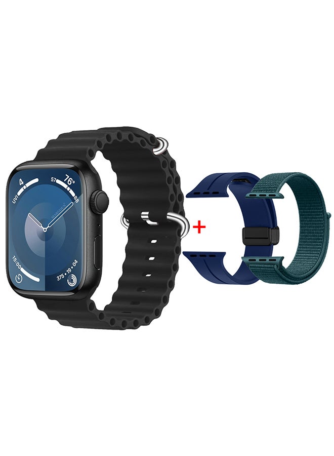 MARGOUN Smart Watch Fitness Tracker 44mm for Android and Ios with 3 Replacement Bands and Charging Cable - Multicolour-1 - Image 4