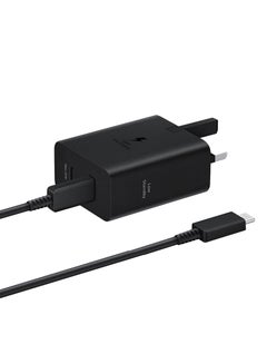 سامسونج 50W Duo Power Adapter with USB-C Cable 5A 1.8m Dual-Port Fast Charging 3-Pin for Multiple Devices - Black Black  - Image 2